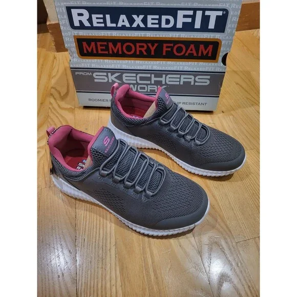 Skechers Work Cessnock Carrboro 77260 Women’s 7 M Black Slip Resistant Shoe New - Picture 1 of 8